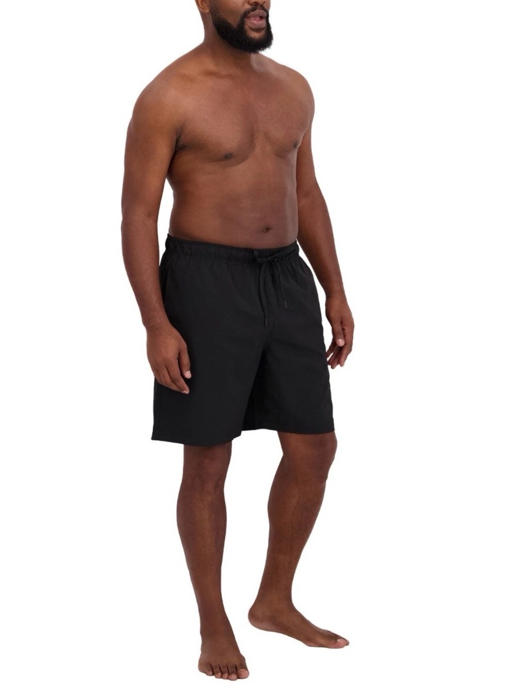 Nautica Men's Black Swim Trunks with Drawstring Waist